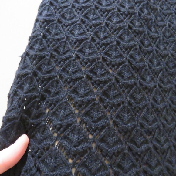 ALICE + OLIVIA Lulu Halter Neck Midi Dress in Black Crochet Evening Cocktail L - Picture 9 of 15